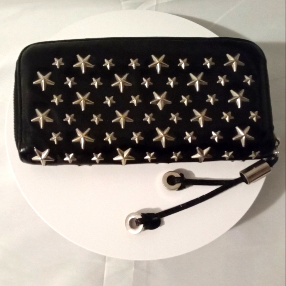 Jimmy Choo Filipa Black and Silver Star Wallet